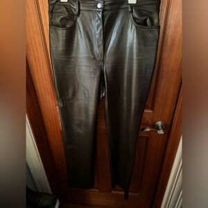 Aritzia Wilfred brown leather pants. Size 14